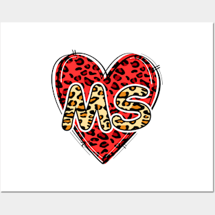 Love MISSISSIPPI Leopard Heart MS Posters and Art